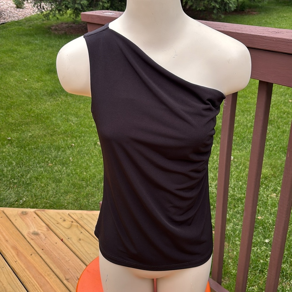 Clara Sun Woo Black One Shoulder Top XS